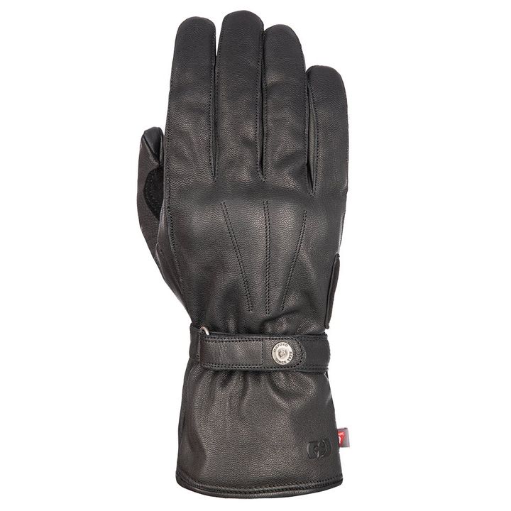 Holton WP MS Glove Blk A single black leather glove against a white background.