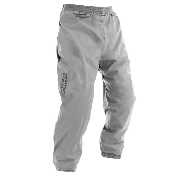 Oxford Rainseal Trousers Bright Gray rainproof pants isolated on a white background.