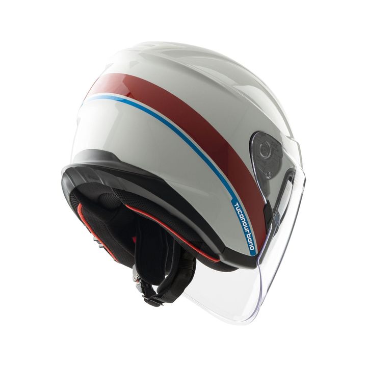 Tucano Urbano El'Max Open Face Helmet ElMax-Graphic-Gloss-White-Back