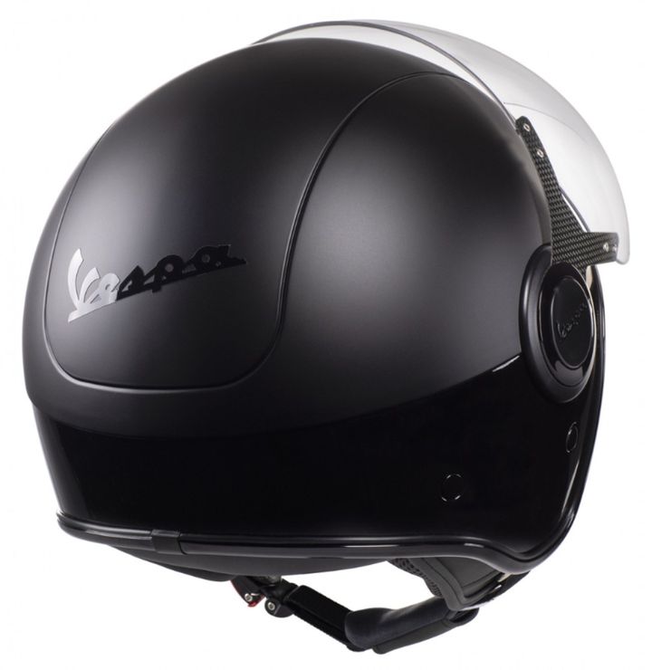 Vespa VJ Open Face Scooter Helmet Dual Black Rear