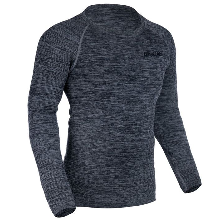 Advanced Base Layer Men's TopA men's long-sleeve athletic shirt in heather gray with a crew neck and visible logo on the upper left chest area.