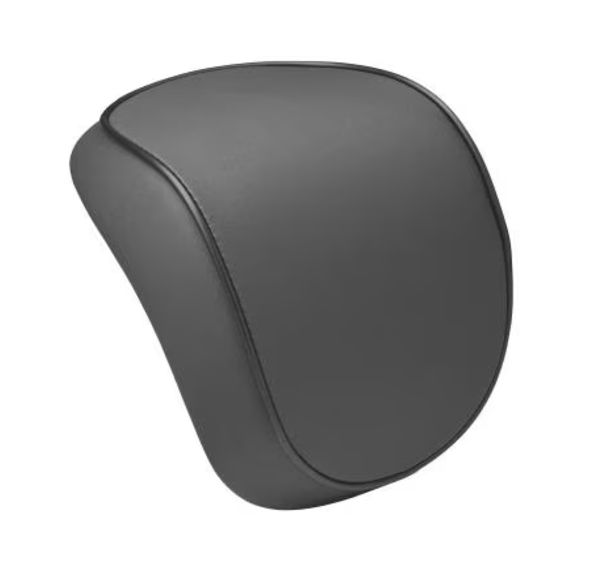 A black ergonomic mouse pad with a wrist rest.