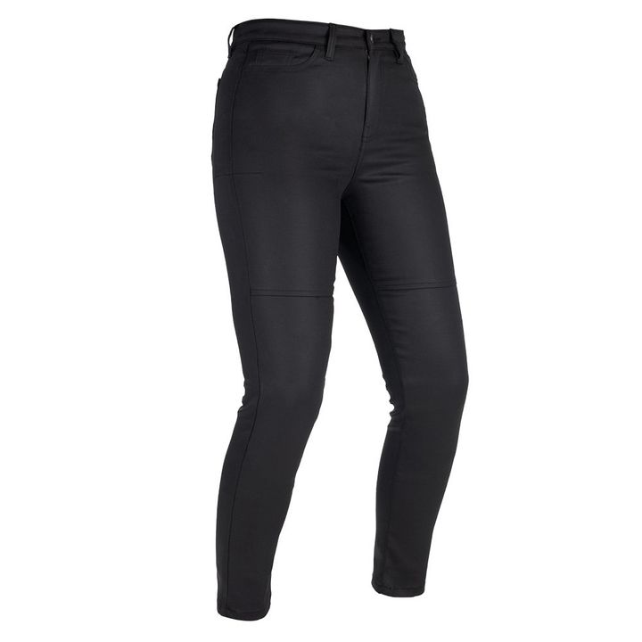 OA AA Wax Jeggings Regular A pair of black pants against a white background.