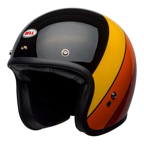 bell-custom-500-culture-helmet-riff-gloss-black-yellow-orange-red-front-left